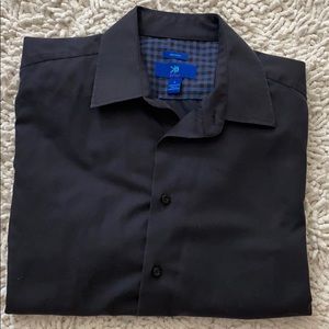 Egara Dark Navy Long Sleeve Dress Shirt Large